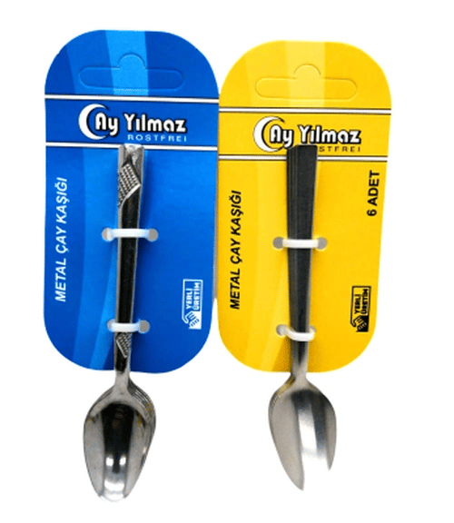 6 Parça  Metal Çay Kaşık Bx40