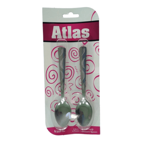 6 Parça  Metal Tatlı Kaşık Bx40