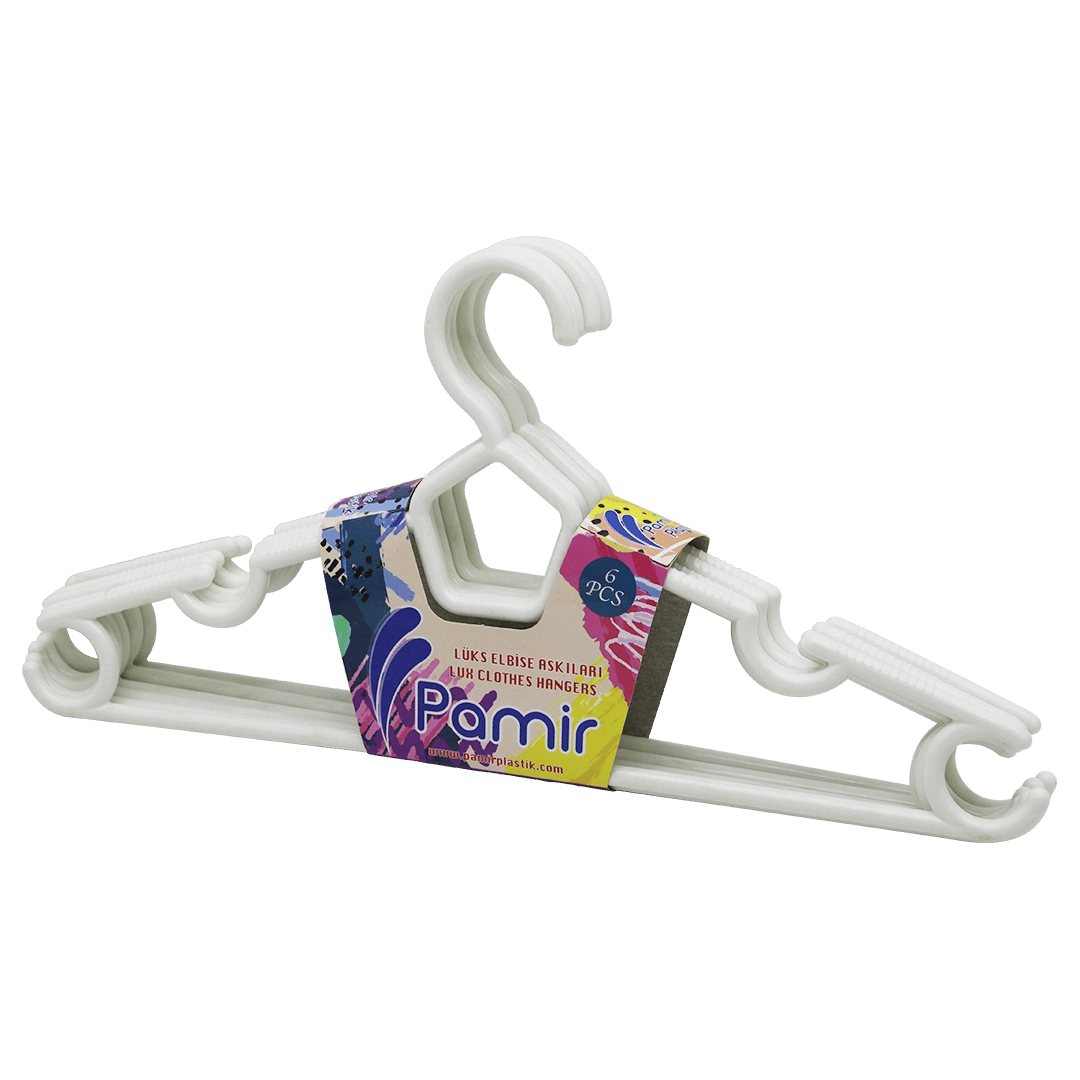 6 Parça  Plastik Karizma Elbise Askı Bx40