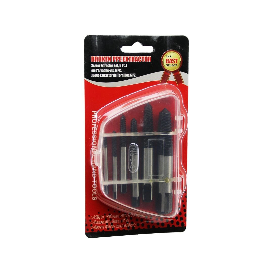 6 Pcs  Hasarlı Vida Çıkarıcı Set -  Sola Dönen  Klavuz Uç Bx40