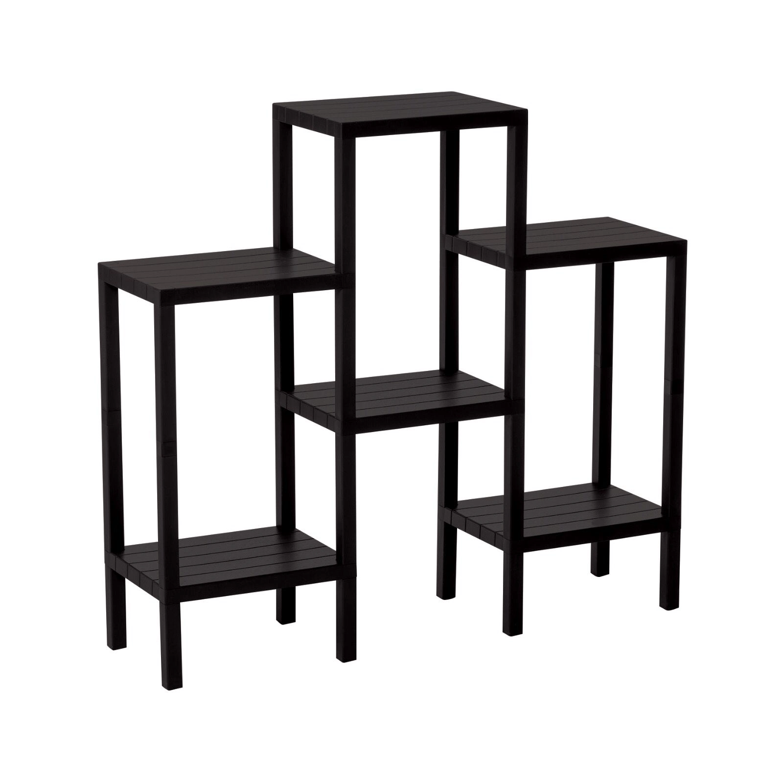 6 Raflı - Siyah Modüler Ünite Plastik 108x100x29 Cm Bx40
