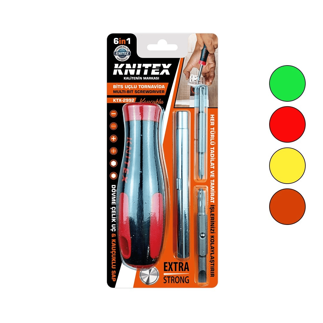 6ın1 - Çıkar Tak  Kauçuklu Bits Uçlu Tornavida Bx40