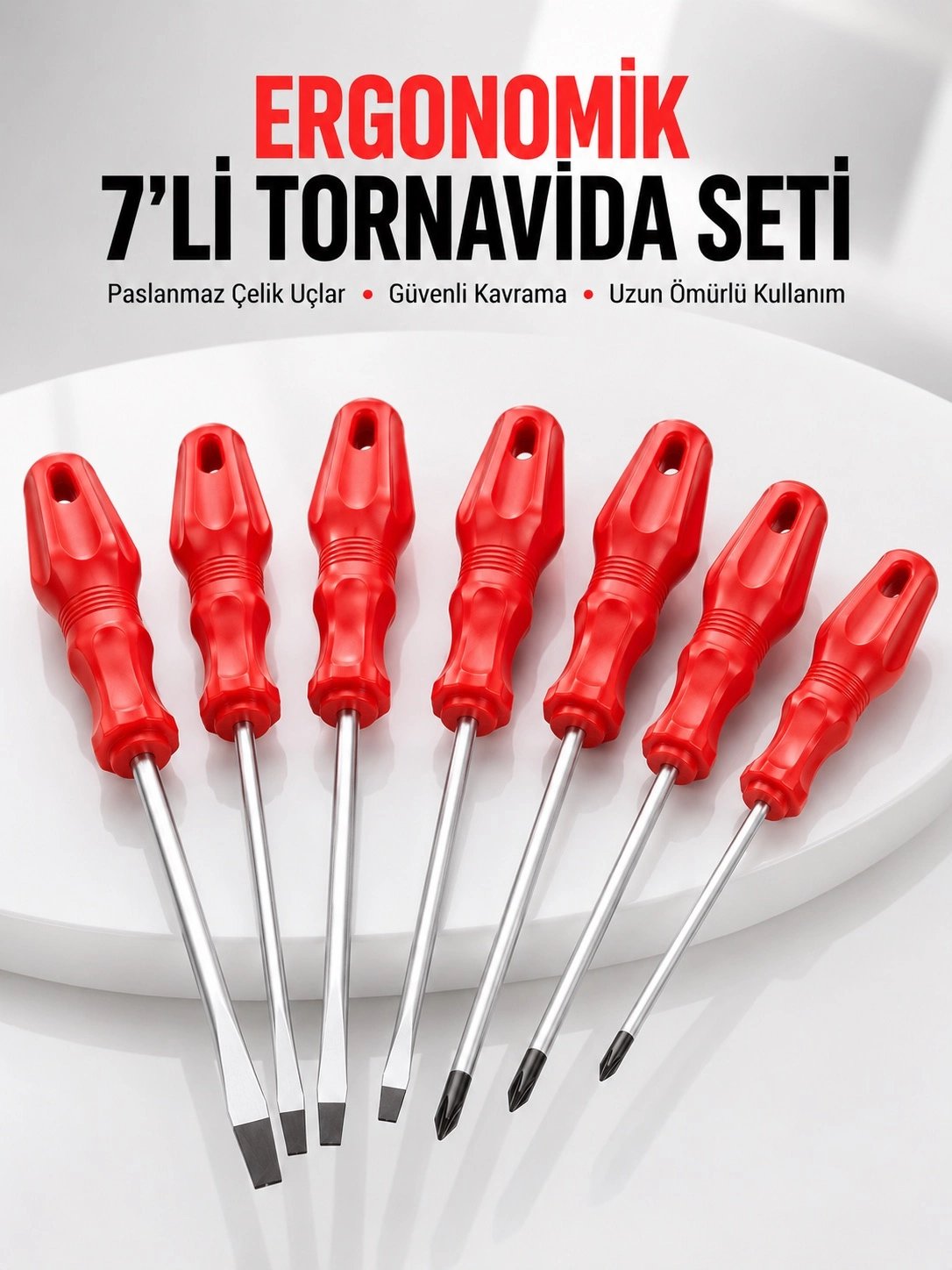 7li Tornavida Seti Düz ve Yıldız Uçlu Çok Amaçlı Kullanım