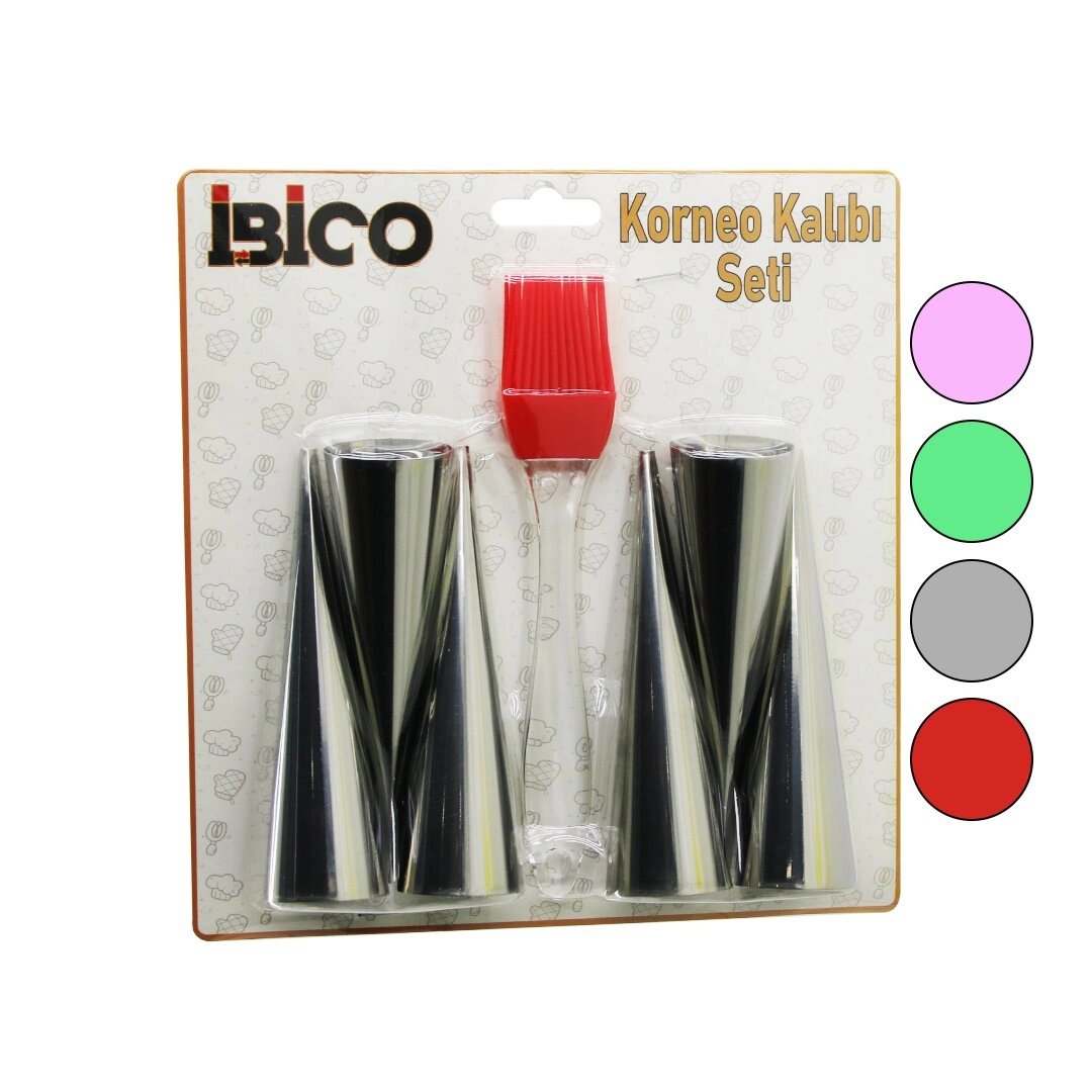 7pcs 6-korneo Kalıp - 1-silikon Fırça Pasta Dekorasyon Seti Çap:3.4cm X Uzunluk:12cm Bx40