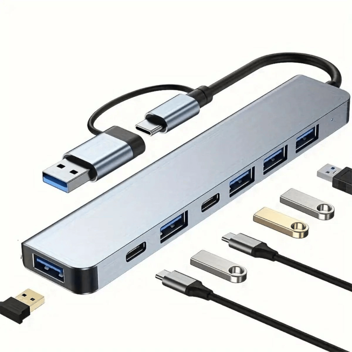 8 İn 1 Usb Çevirici Notebook Macbook Type-c Uyumlu Görüntü Aktarıcı Hub Bx40