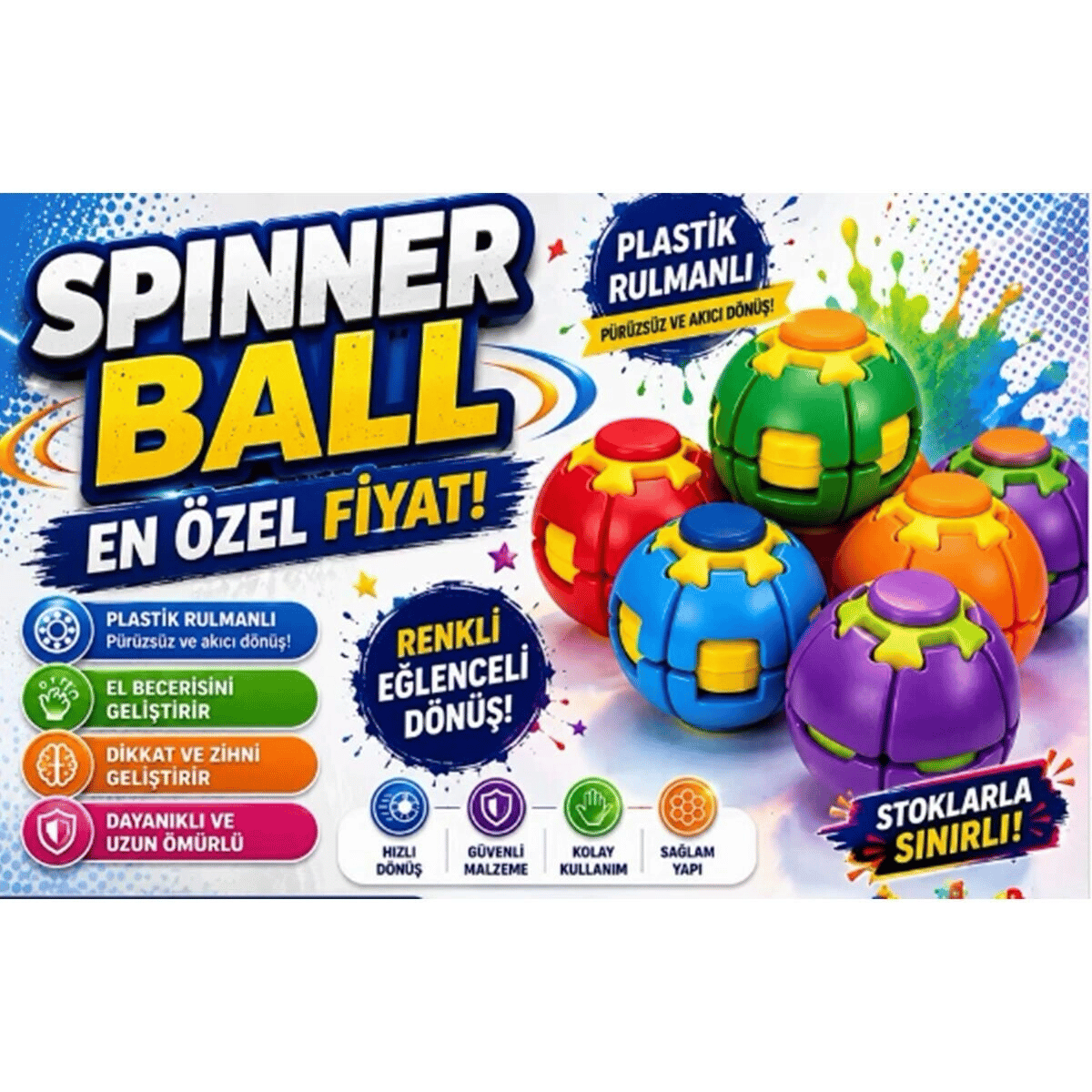 8793 İTHAL KUTULU DİSPLAYLI 1 KALİTE SPİN BALL RULMANLI LASTİKSİZ 30+SN DÖNÜŞ(Belirtilen fiyat, tekli satış için adet fiyatıdır.)