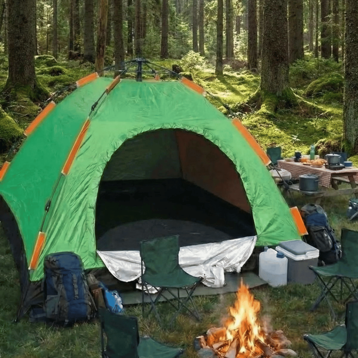 8 kişilik Otomatik Kurulum Kamp Çadırı – Outdoor , Suya Dayanıklı Hızlı Kurulum Piknik Ve Doğa İçin Geniş Aile Çadırı 250x250x165 Cm Bx40