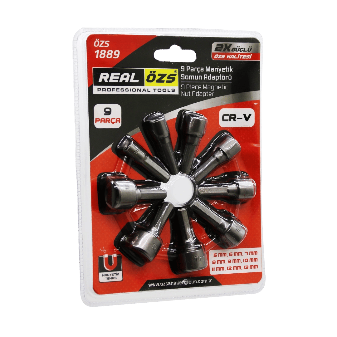 9  Parça   - 5-13 Mm Manyetik Somun Sökme - Çatı Adaptörü Bx40