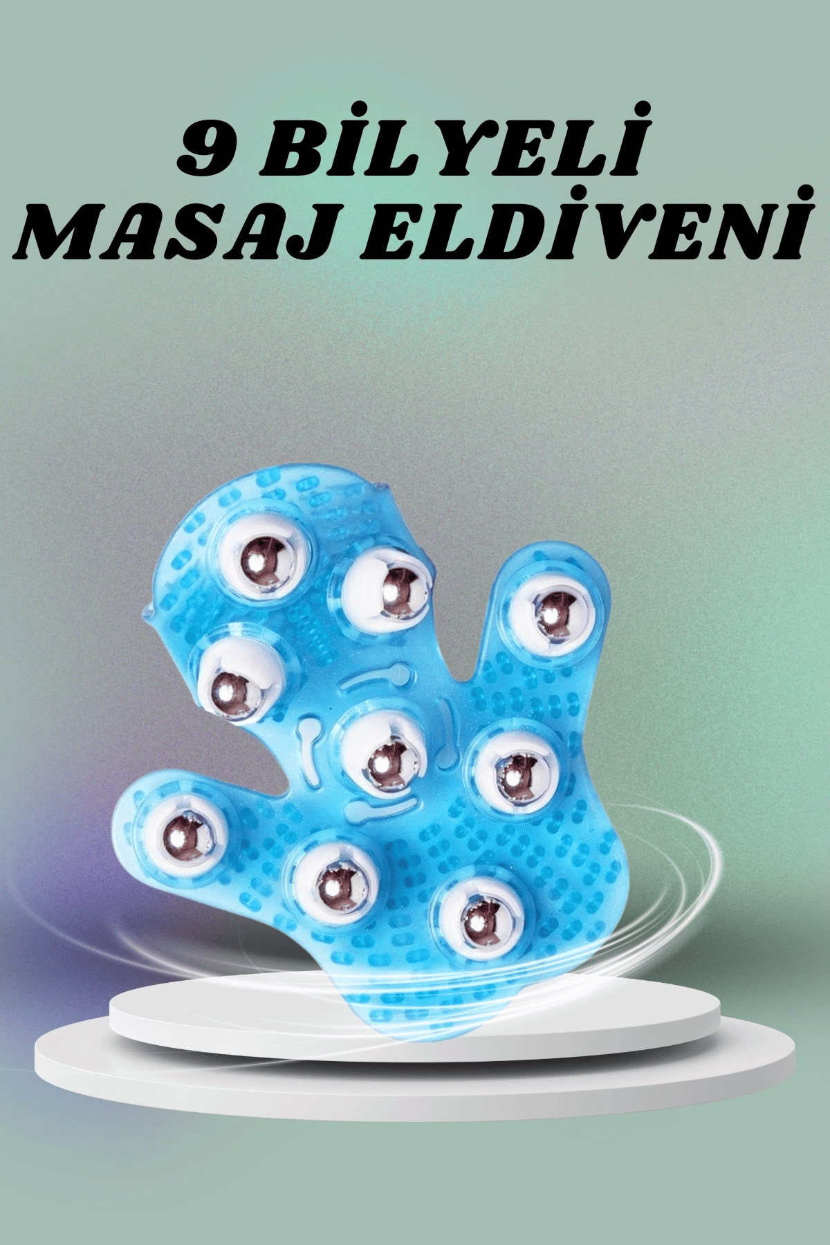 9 Bilyeli El Şeklinde Omuz Bacak Masaj Aleti Masaj Eldiveni Giyilebilir Plastik Vücut Sıkılaştırıcı