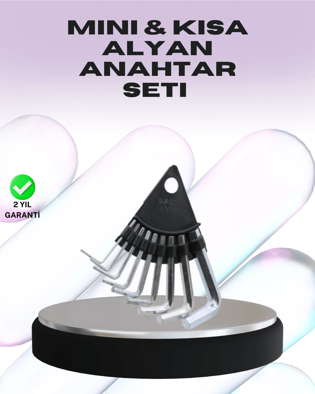 9 Parça Alyan Anahtar Seti Farklı Metrik Ölçü Pratik Taşıma