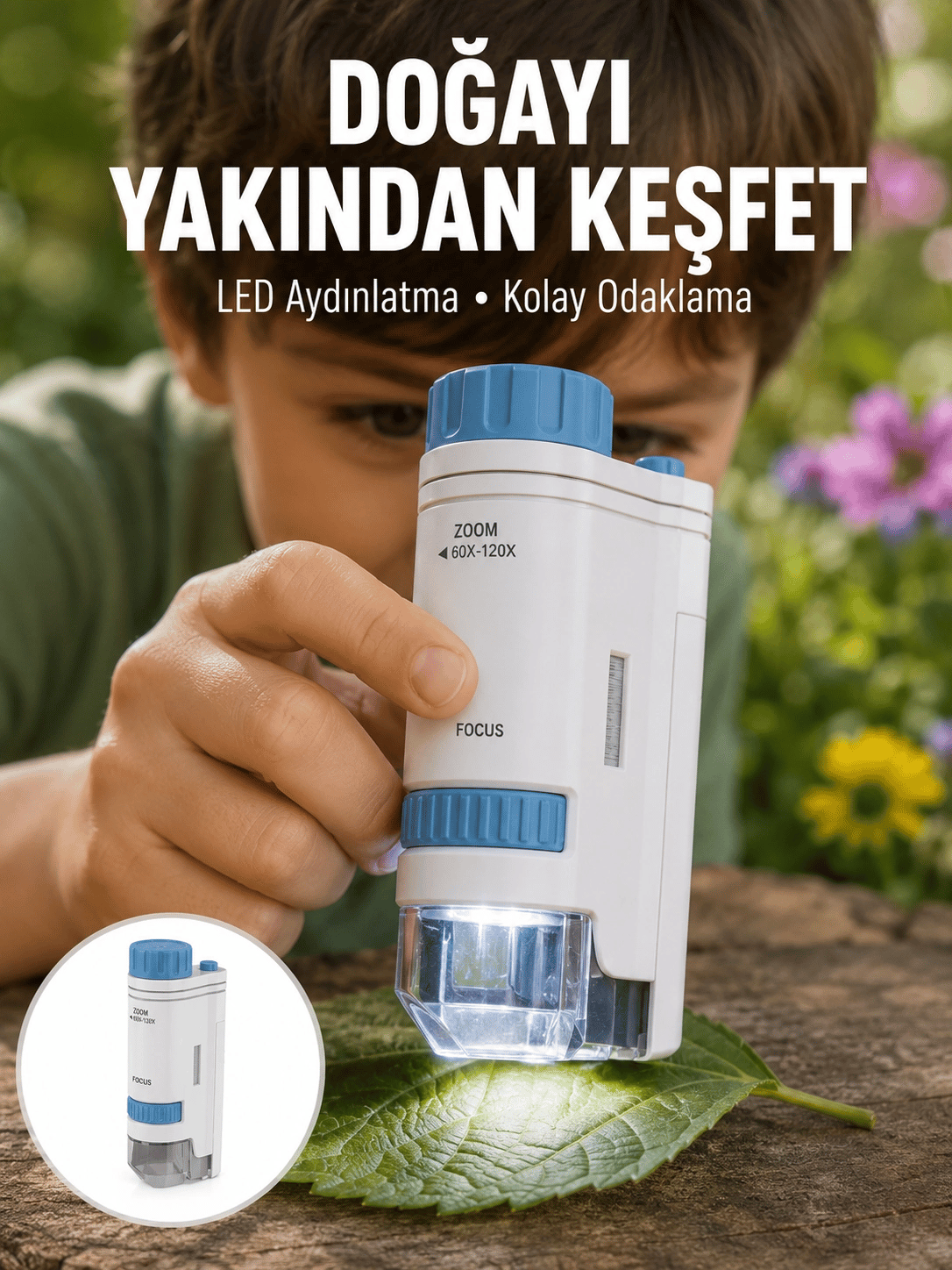 ABS Gövdeli Öğrenci ve Hobi Mikroskobu – Mavi Renk Yeni Nesil