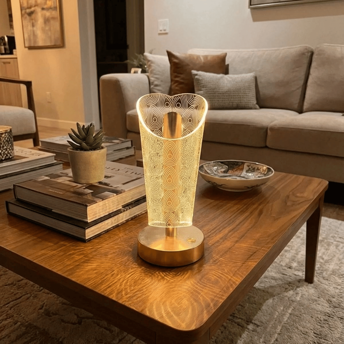 Açık Silindirik Kristal Damla model Led Masa Lambası – Gold Tabanlı, Dokunmatik, 3 Renk Işık Modlu, Şarjlı Modern Dekoratif Gece Lambası Bx40