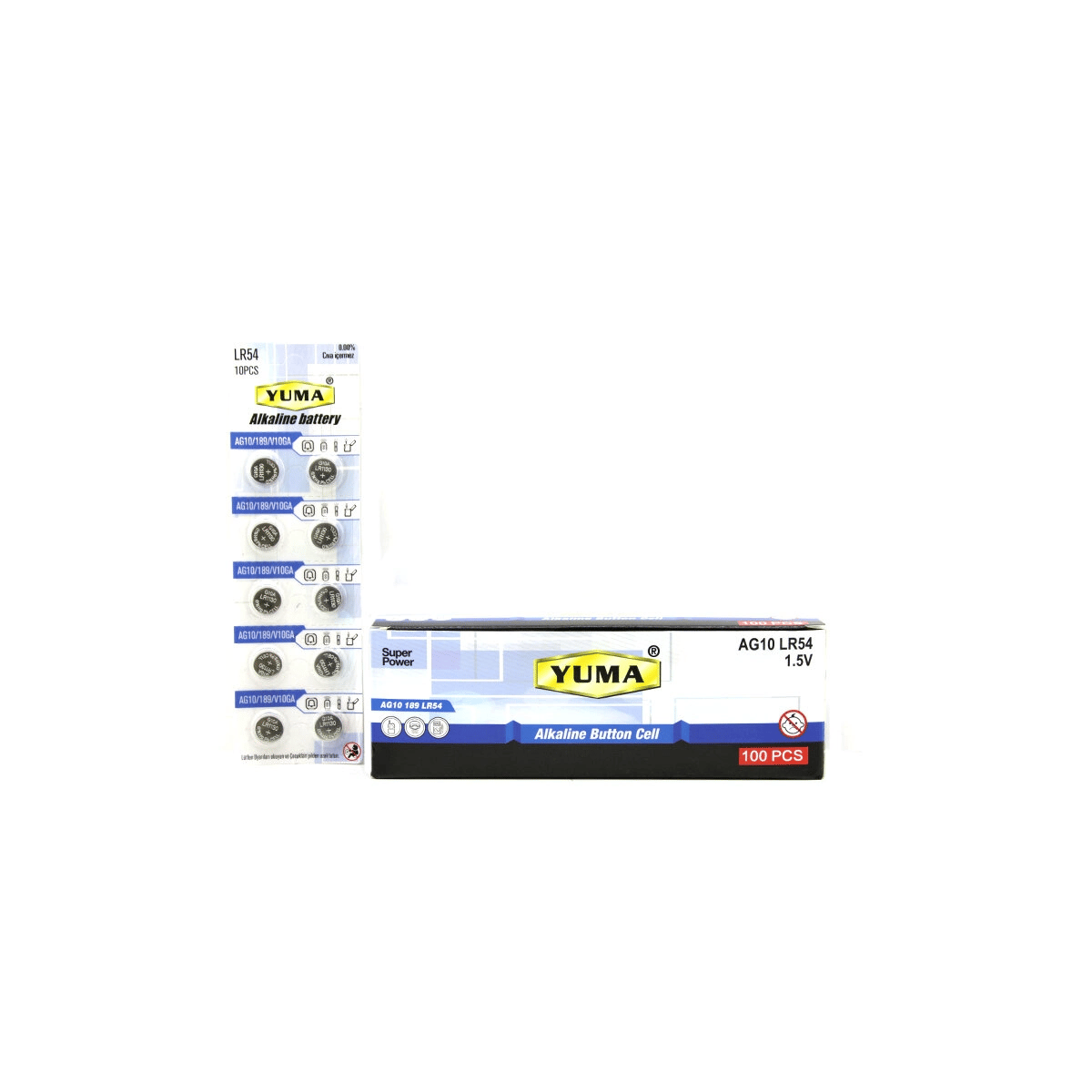 Ag10 Lr-54 Düğme Pil Alkalin 1.5v 10lu Kart Bx40