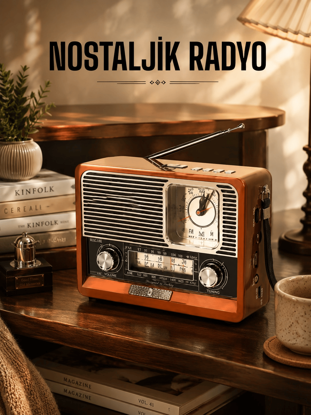 Ahşap Görünümlü Retro Bluetooth Radyo USB,AUX Ve SD Kart Girişli
