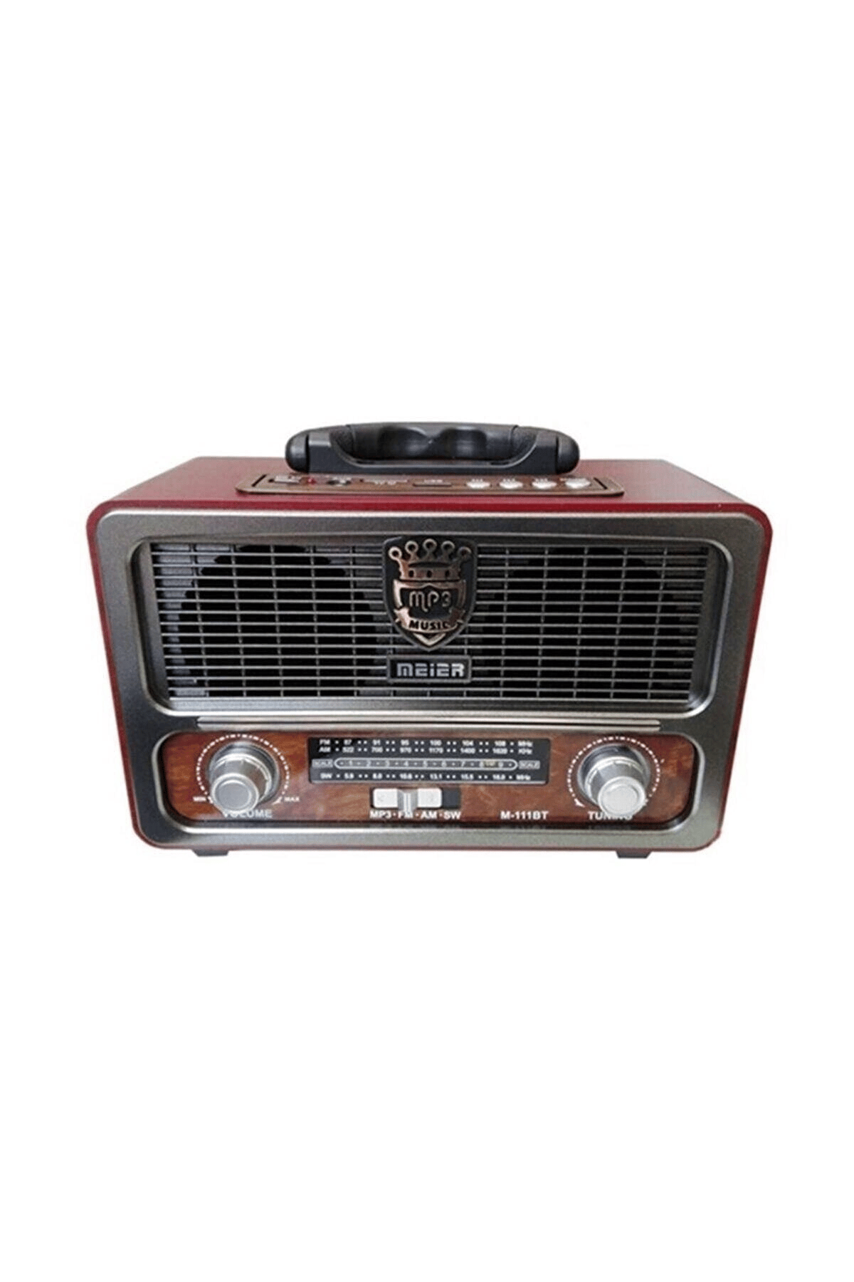 Ahşap retro FM radyo USB SD Bluetooth hoparlör beyaz renk 2 yıl garantili - Elektronik