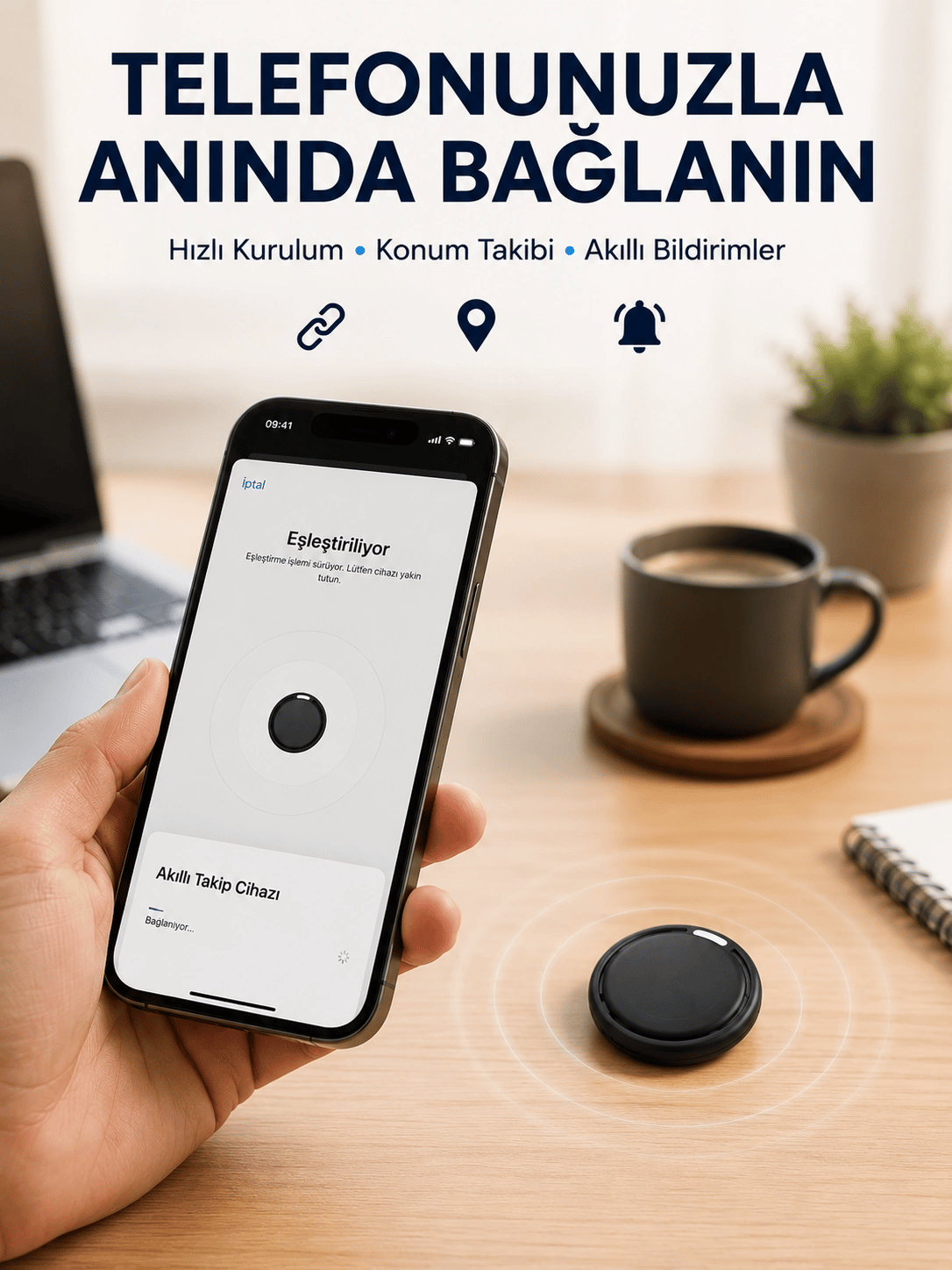 AirTag Akıllı Eşya Takip Cihazı İOS ve Android Uyumlu Uzun Pil Ömürlü