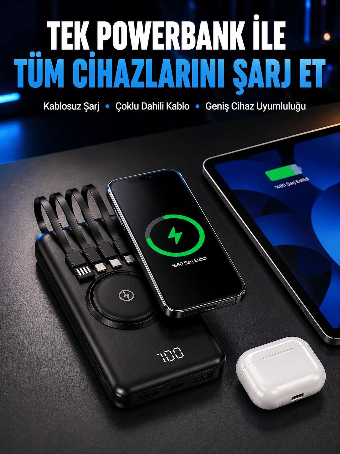 Akıllı Koruma Sistemli Powerbank – Hızlı, Güvenli ve Modern