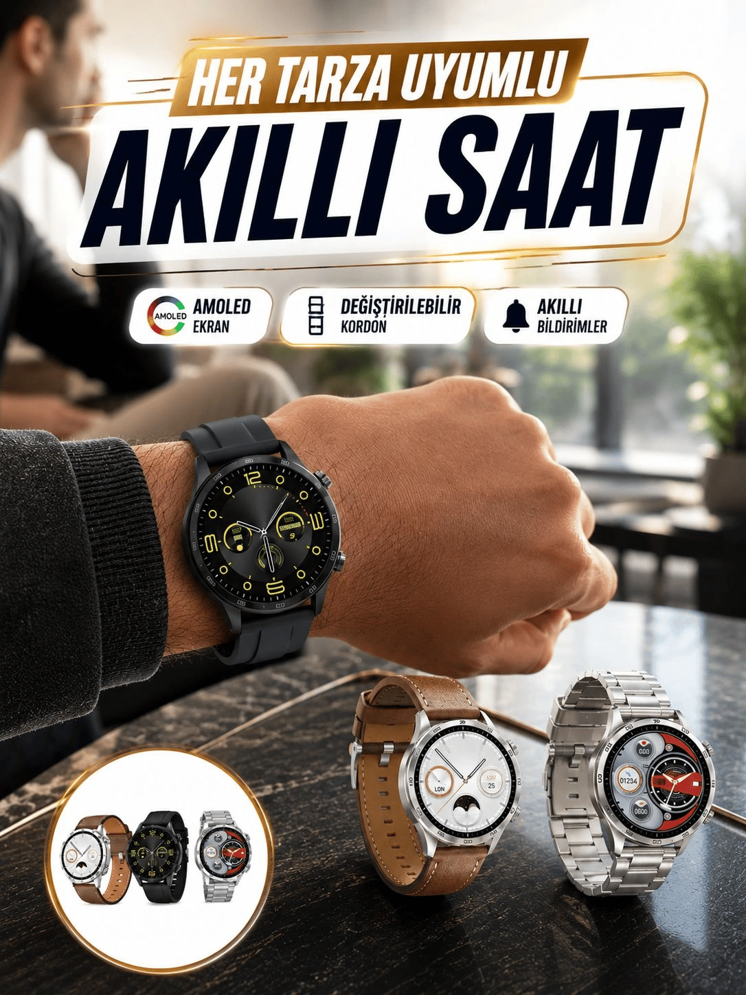 Akıllı Saat 5.0 Bluetooth Bağlantılı Sağlık ve Uyku Takibi Sosyal Medya Girişli Yeni Nesil