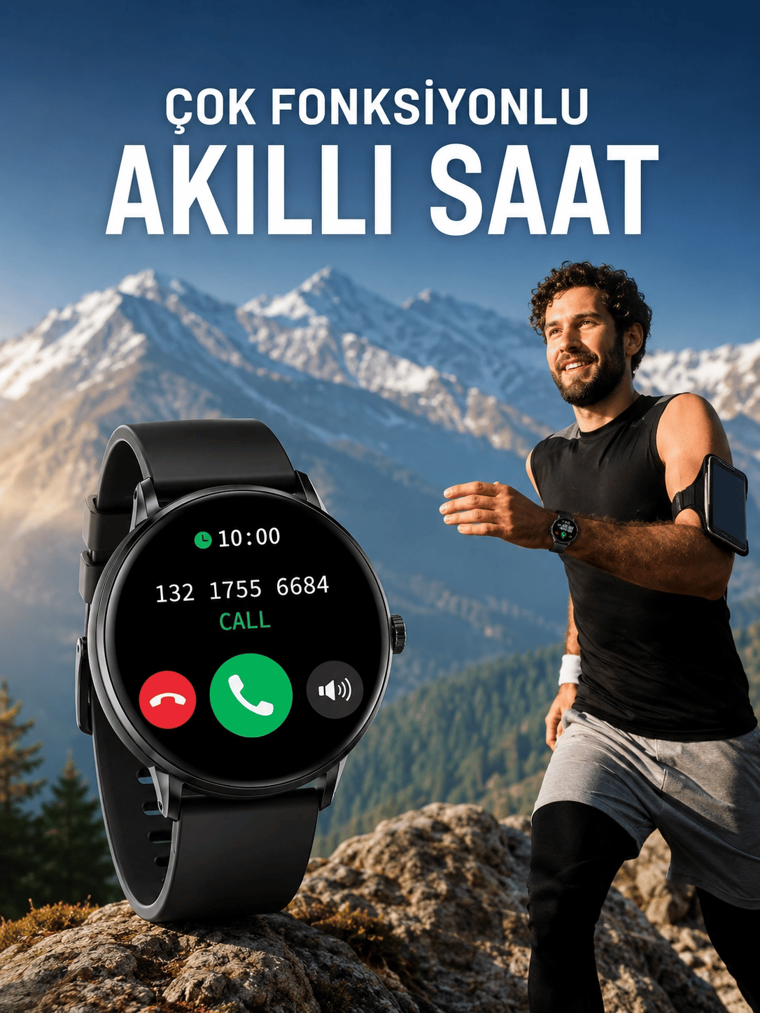 Akıllı Saat Çok Fonksiyonlu Sesli Görüşme NFC Uyumlu Amoled Ekran