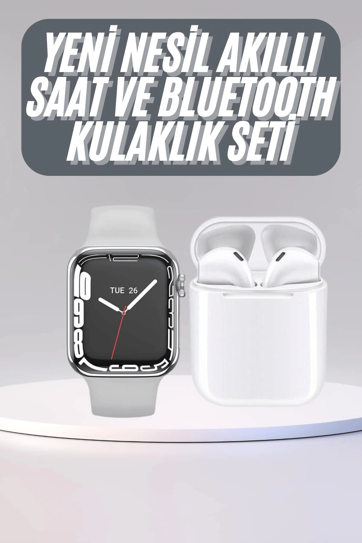 Akıllı Saat Kulaklık Hediyeli Uyku ve Sağlık Takibi Yapabilen Uzun Ömürlü