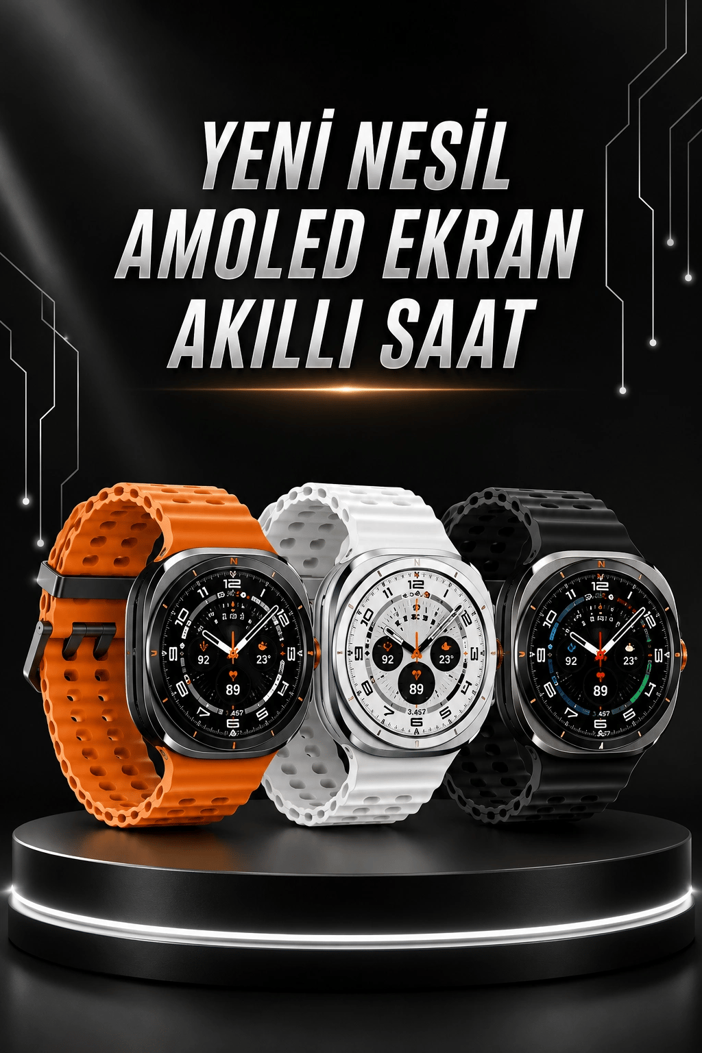 Akıllı Saat Müzik Dinleme Nabız Ölçer NFC ve GPS Uyumlu Sesli Asistan