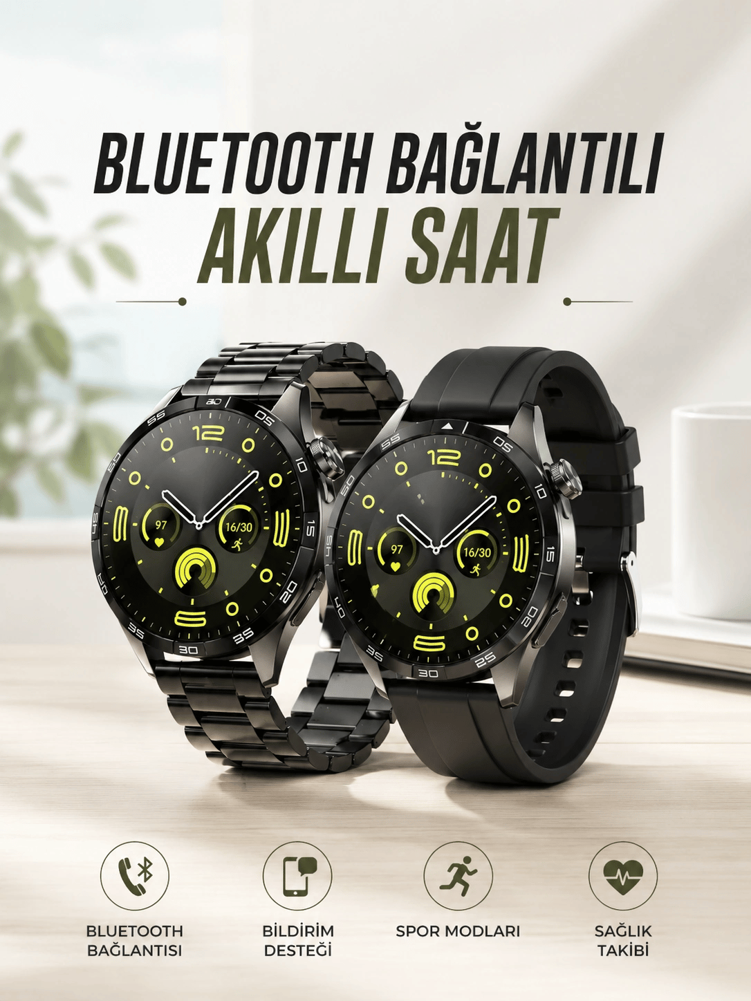 Akıllı Saat Sesli Görüşme, NFC Uyumlu, Bildirim Görme ve Uyku ve Sağlık Takibi