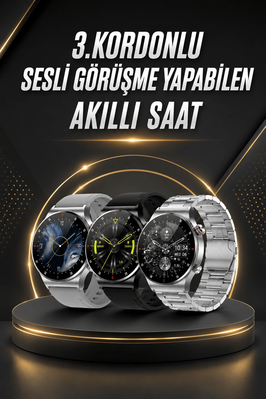 Akıllı Saat Uyku ve Sağlık Takibi NFC Uyumlu Bluetoooth Bağlantılı Android İOS Uyumlu