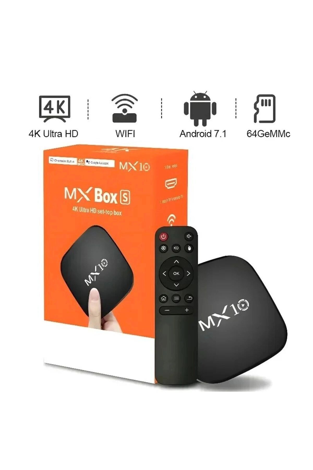 Android 13 İşletim Sistemli 4K Ultra HD TV Box, 4GB Hafıza, WiFi ve Ethernet Bağlantılı