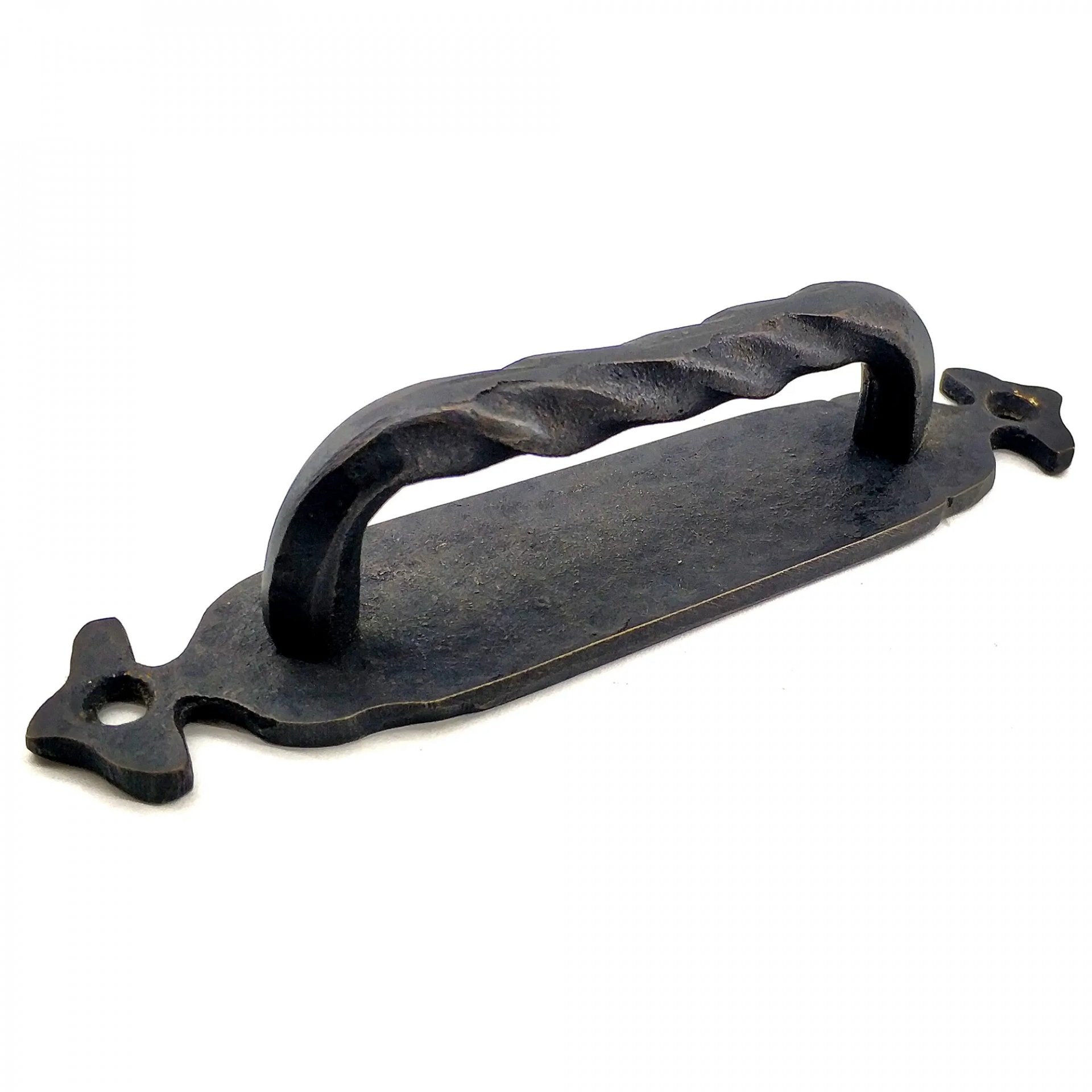 Antika Tarz Dekoratif Pirinç Burgulu Çekme Kol - 148x33 Mm, Oksit