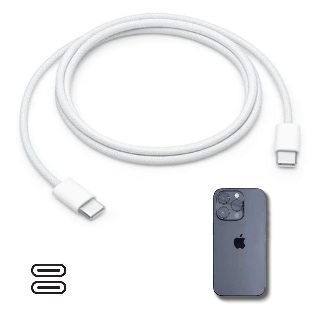 Apple 15/15 Pro Type-c To Type-c Hasır Örgü Hızlı Şarj Kablosu (1m) Bx40