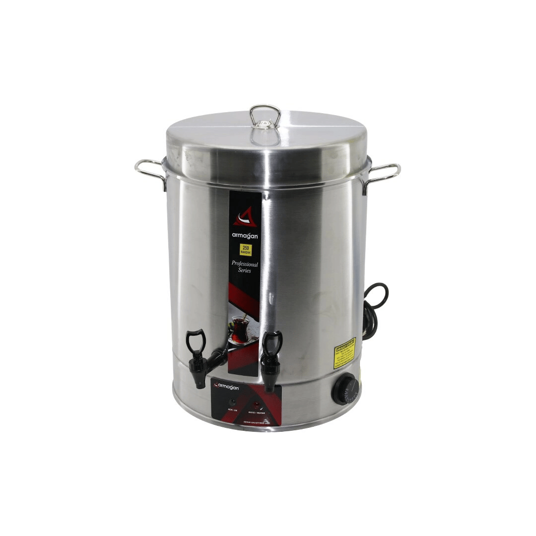 Armağan 250 Bardak Çay Otomatı Elektrikli Semaver Çay Makinesi Çift Musluk 2500w Bx40