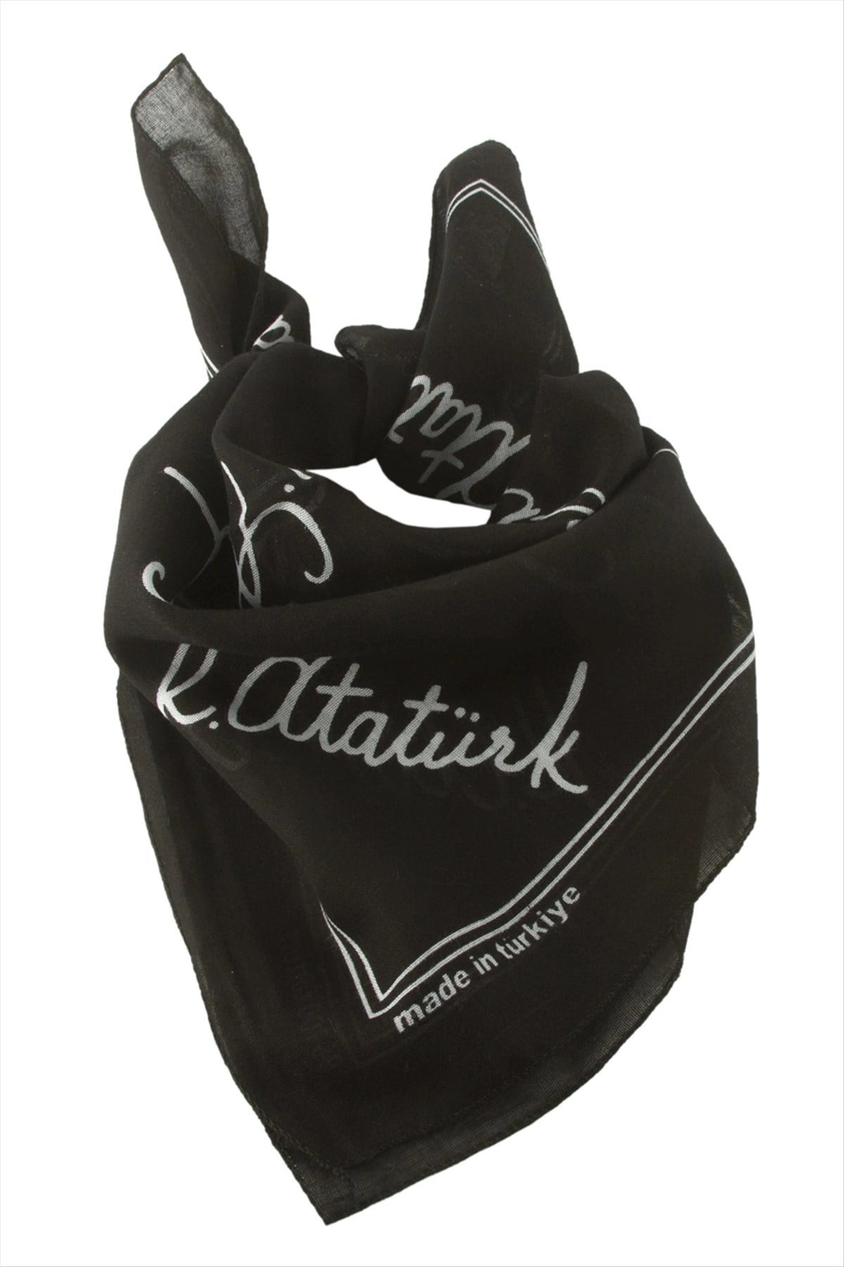 Atatürk İmzalı Desenli Bandana 50*50