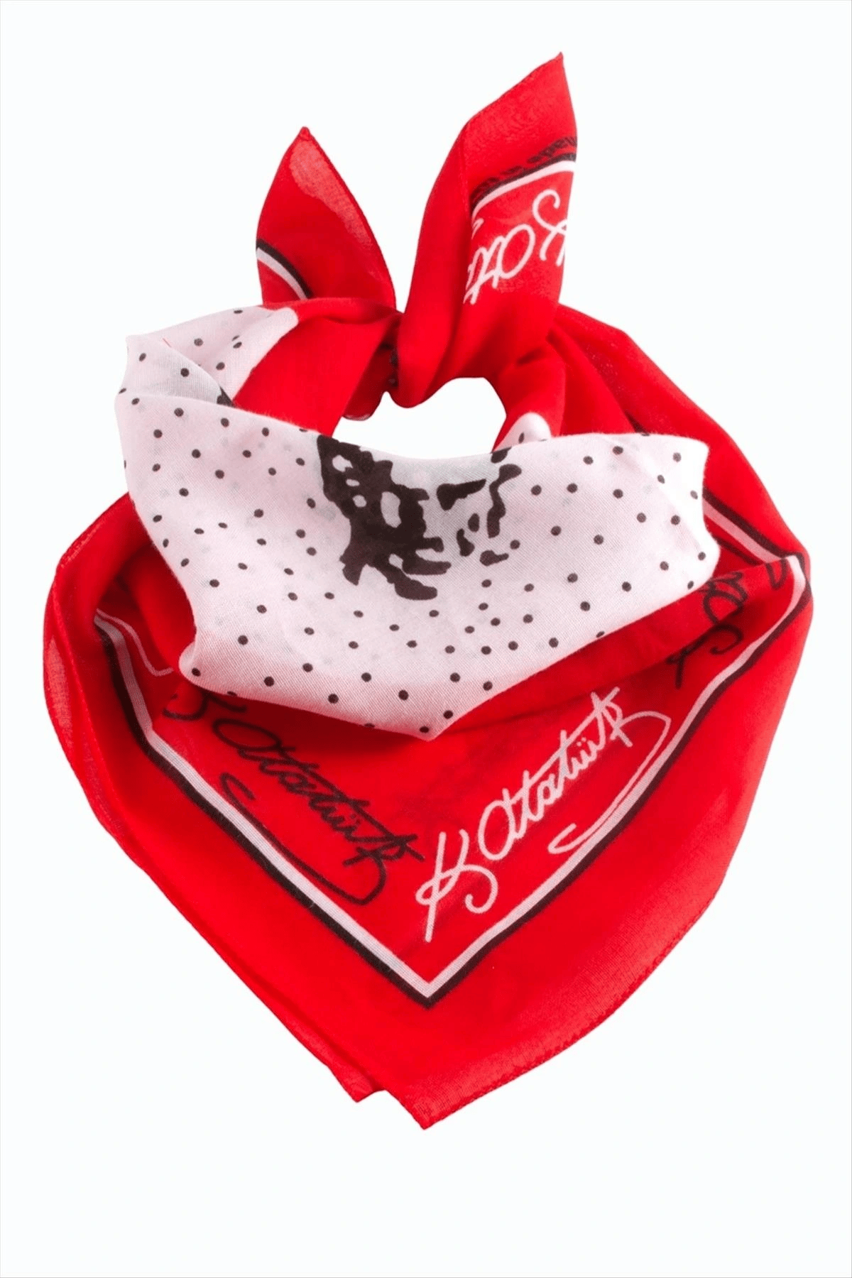 Atatürk İmzalı Desenli Bandana 50*50