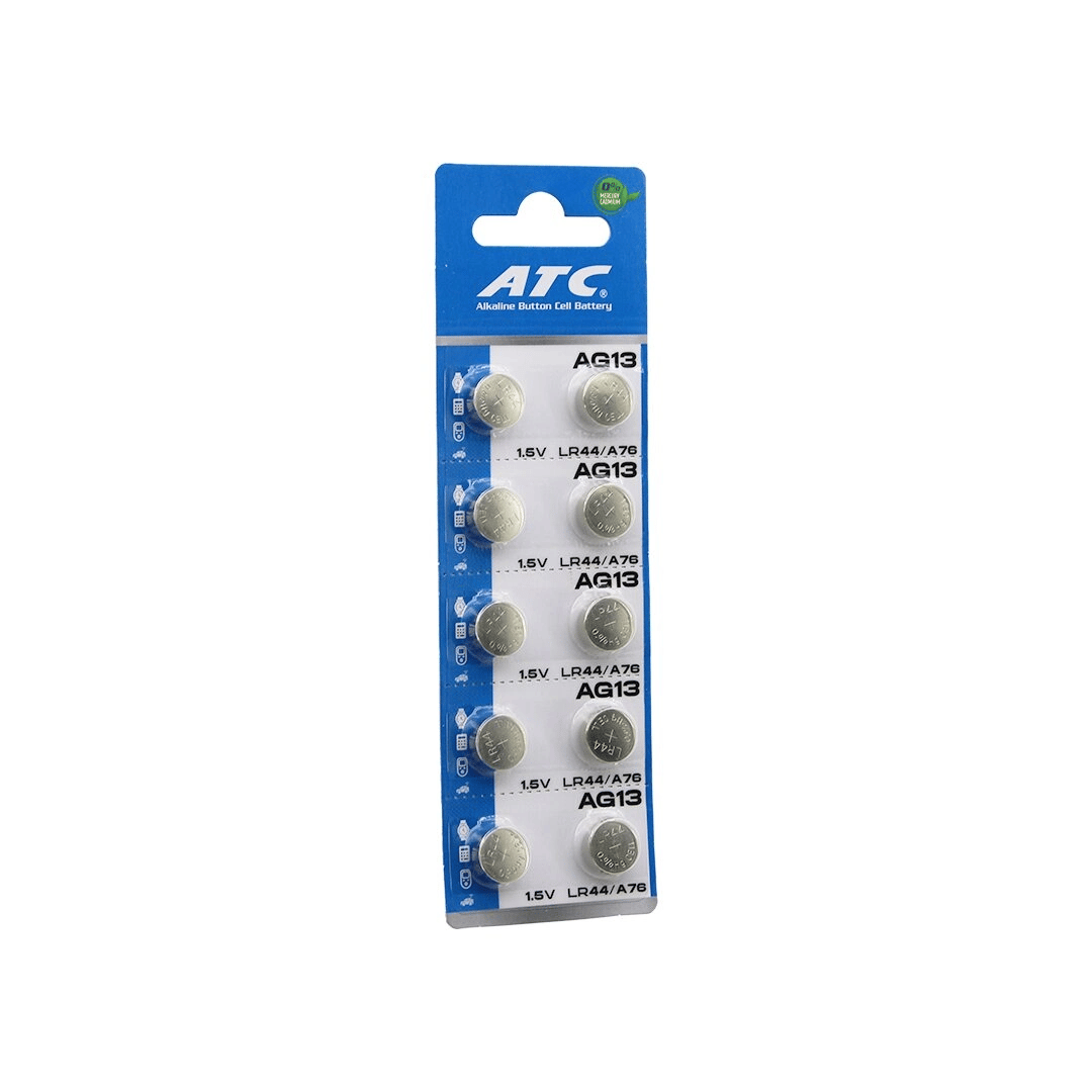 Atc Alkaline Button Battery Ag13 Lr-44/a76 Düğme Pil Alkalin 1.5v 10lu Kart Bx40