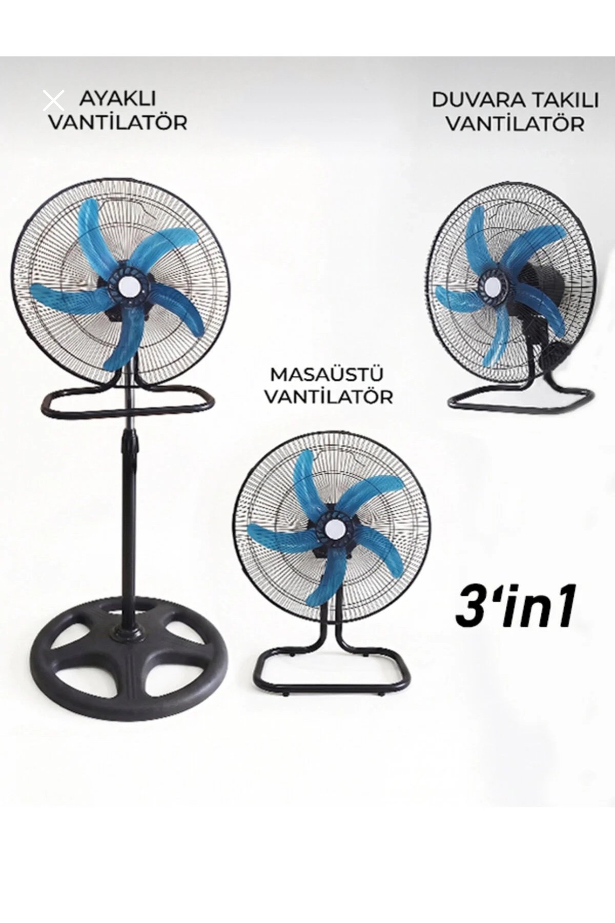 Ayaklı vantilatör siyah renk 220V 50HZ 130W 2 yıl garantili yetkili servisli - Elektronik