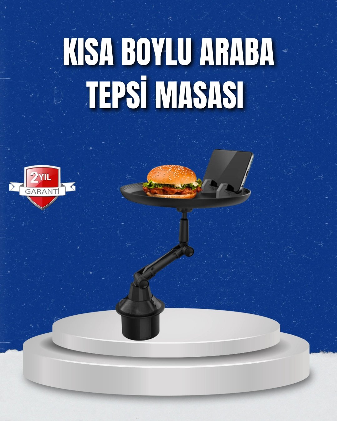 Ayarlanabilir Araç İçi Bardaklık Tepsisi 9 İnç Geniş Alan ve Telefon Standlı