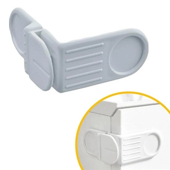 Bebek Çocuk Güvenlik Çekmece Ve Dolap İçin Kendiliğinde Yapışkanlı Vidasız Köşe Kapak Kilidi Bx40