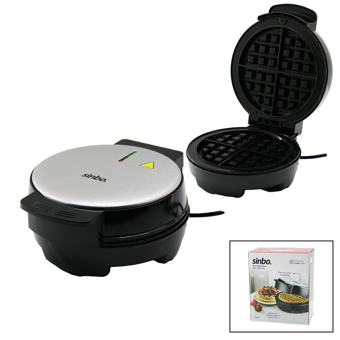 BELÇİKA WAFFLE MAKİNESİ ELEKTRİKLİ 4 WAFFLE - YAPIŞMAZ DÖKÜM PLAKA PASLANMAZ ÇELİK ÜST KAPLAMA SSM-2591 (3936)