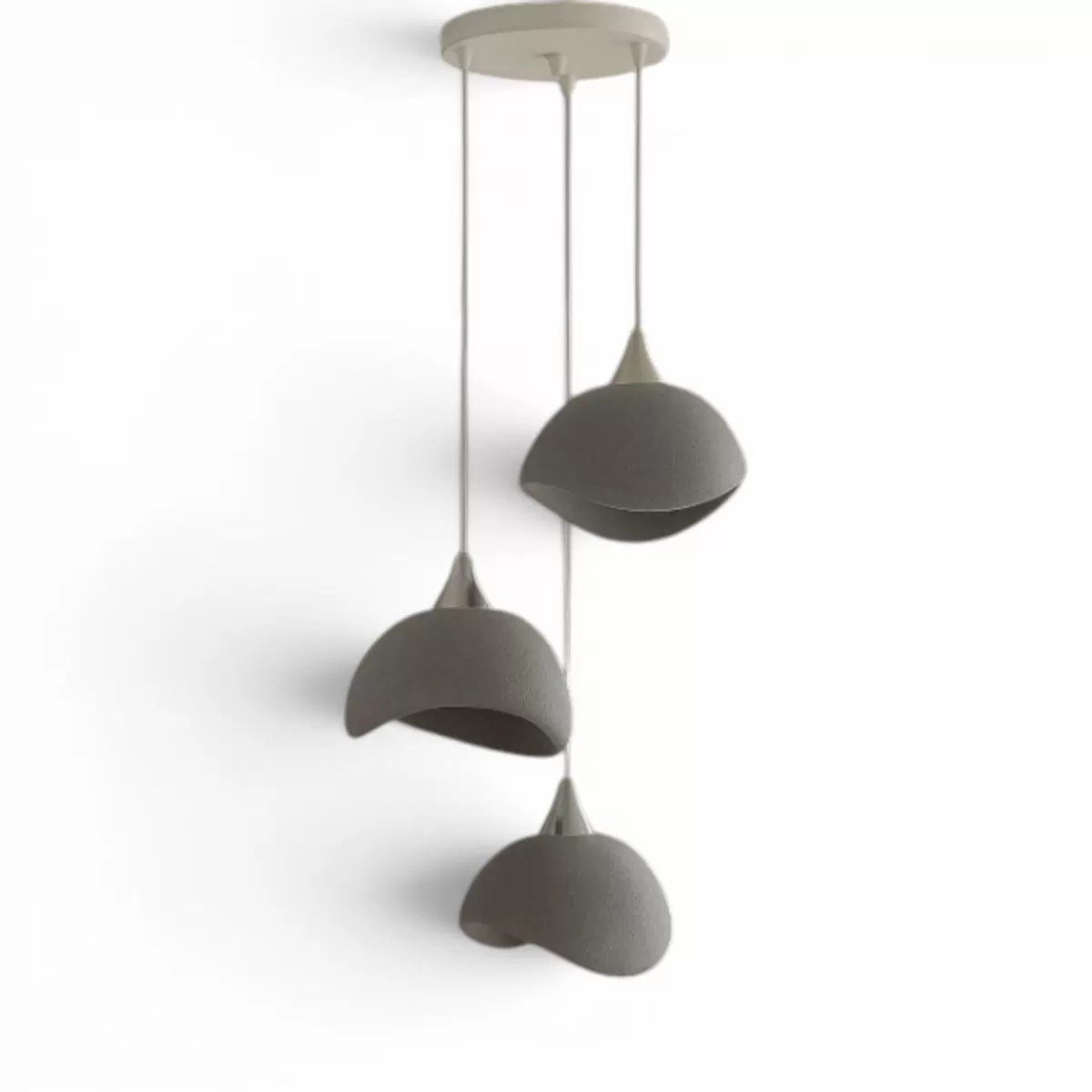 Beton Görünümlü İskandinav Tarzı Salon Oturma Odası 3'lü Avize 32 X 70 Cm Gri
