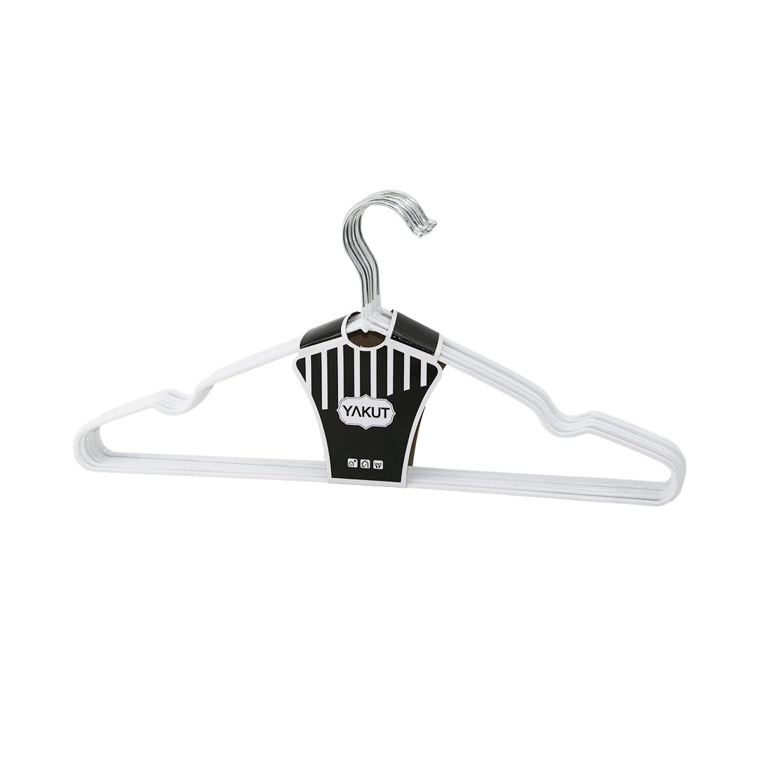 Beyaz 10pcs Silikon Kaplamalı Metal Elbise Askısı 40cm Bx40