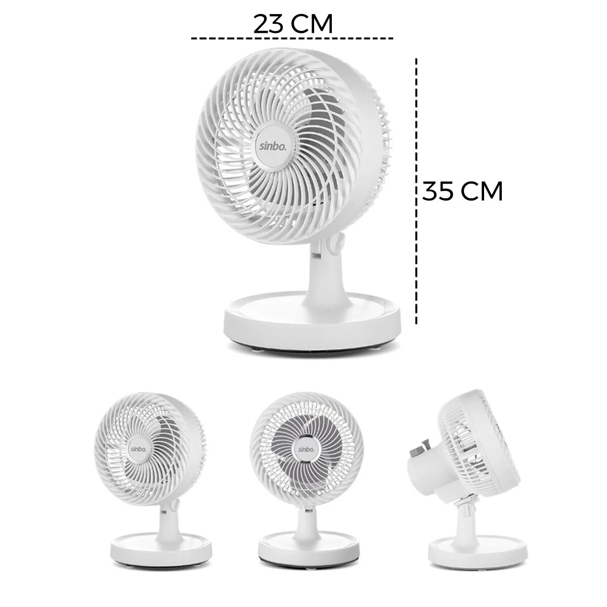 Beyaz 12 Inc Ev - Ofis Kompakt - Sessiz - İki Kademe Masaüstü Vantilatör Sf-7703 Bx40