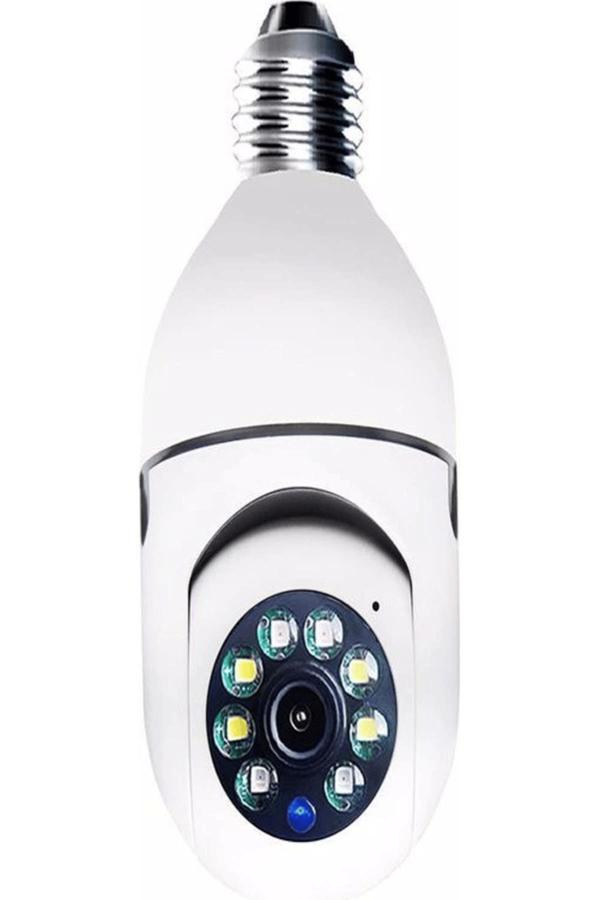 Beyaz 360 derece dönebilen gece görüşlü kablosuz wifi IP kamera HD kayıt SD kart destekli