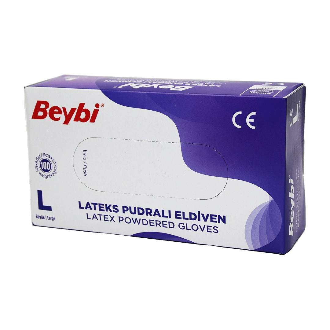 Beybi L Pudralı Muayene Eldiveni 100lü Bx40