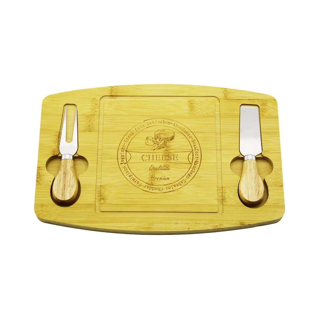 Bıçak Sağ-sol 19x29cm -1.5cm Ahşap Bambu Kahvaltı Peynir Sunum Tabak 2peynir Bıçak=ahşap Saplı Bx40