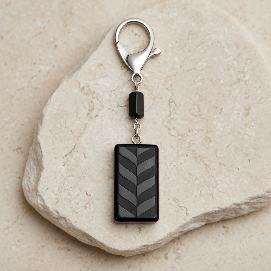 BlackCraft Oltu Taşı Çizgi Anahtarlık