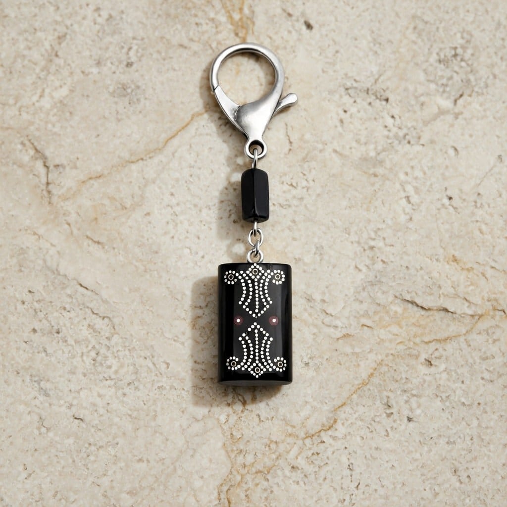 BlackCraft Oltu Taşı Şah Anahtarlık
