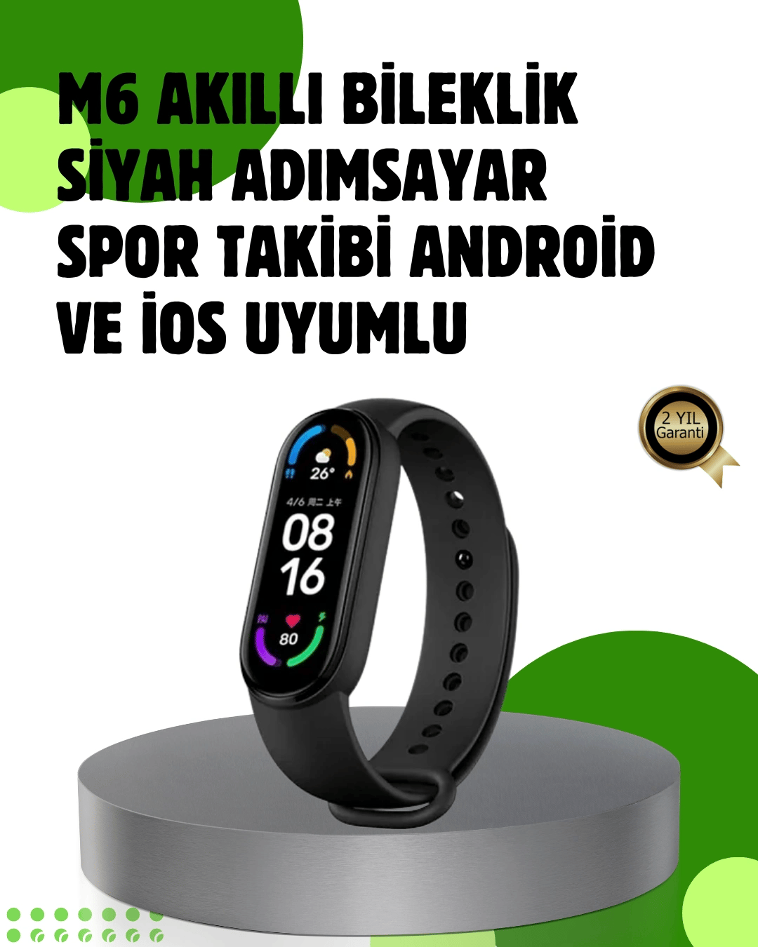 Bluetooth 5.0 Akıllı Bileklik – Kalp, Uyku ve Aktivite Takibi