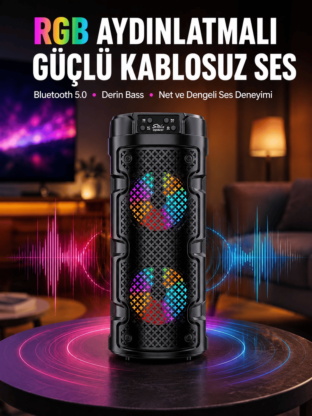 Bluetooth 5.0 Destekli Yüksek Ses Kaliteli Hoparlör Yeni Nesil