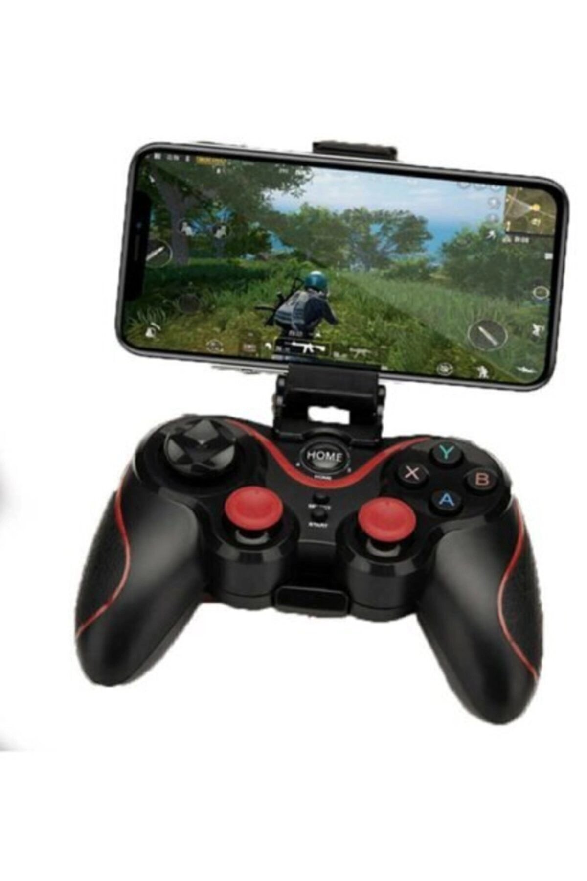 Bluetooth bağlantılı siyah gamepad, PC uyumlu, telefon standı dahil, 1 yıl garantili