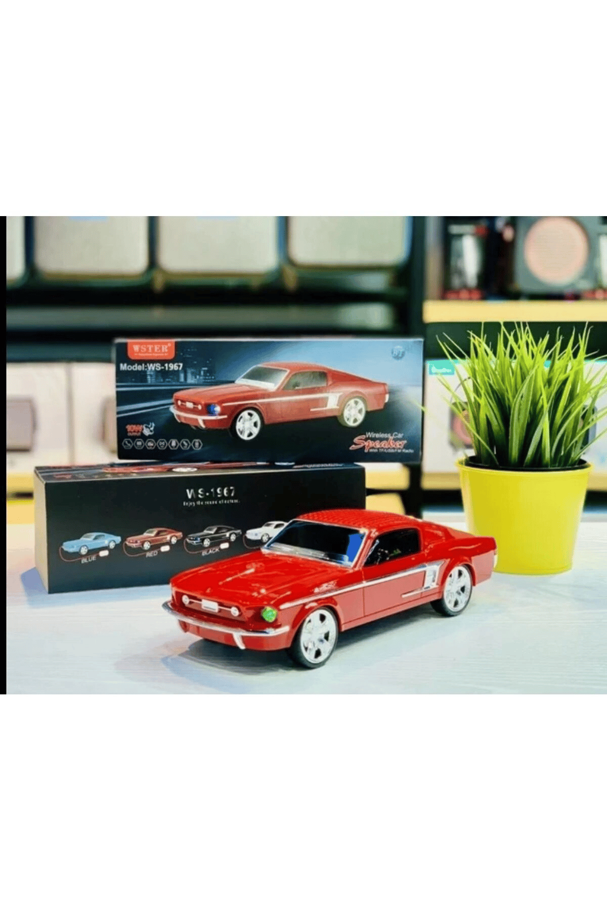 Bluetooth hoparlör kırmızı renk 10 watt TWS FM radyo SD kart USB çoklu bağlantı 2 saat dinleme